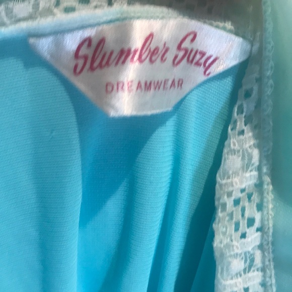 “SLUMBER SUZY” Vintage Blue Chiffon Ladies Nightgown. - Picture 12 of 12